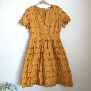 Madewell Scalloped Eyelet Midi Dress